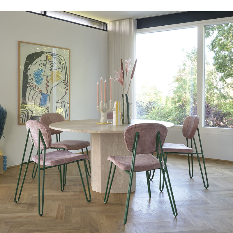 

Villa Styles Stol i grøn og rosa, 55 x 43 x 82 cm
